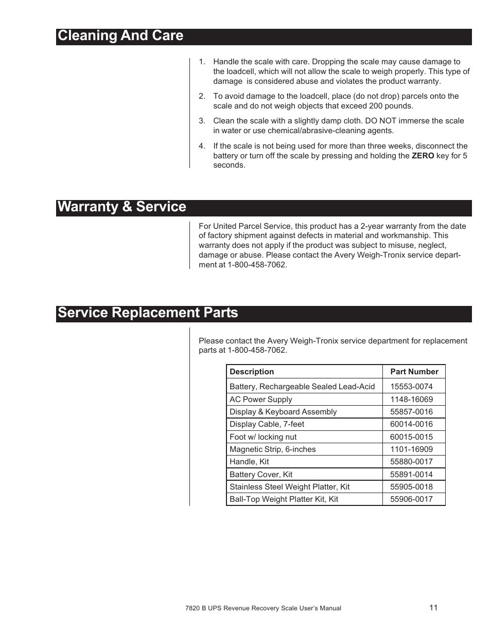 Salter Brecknell 7820B User Manual | Page 11 / 12