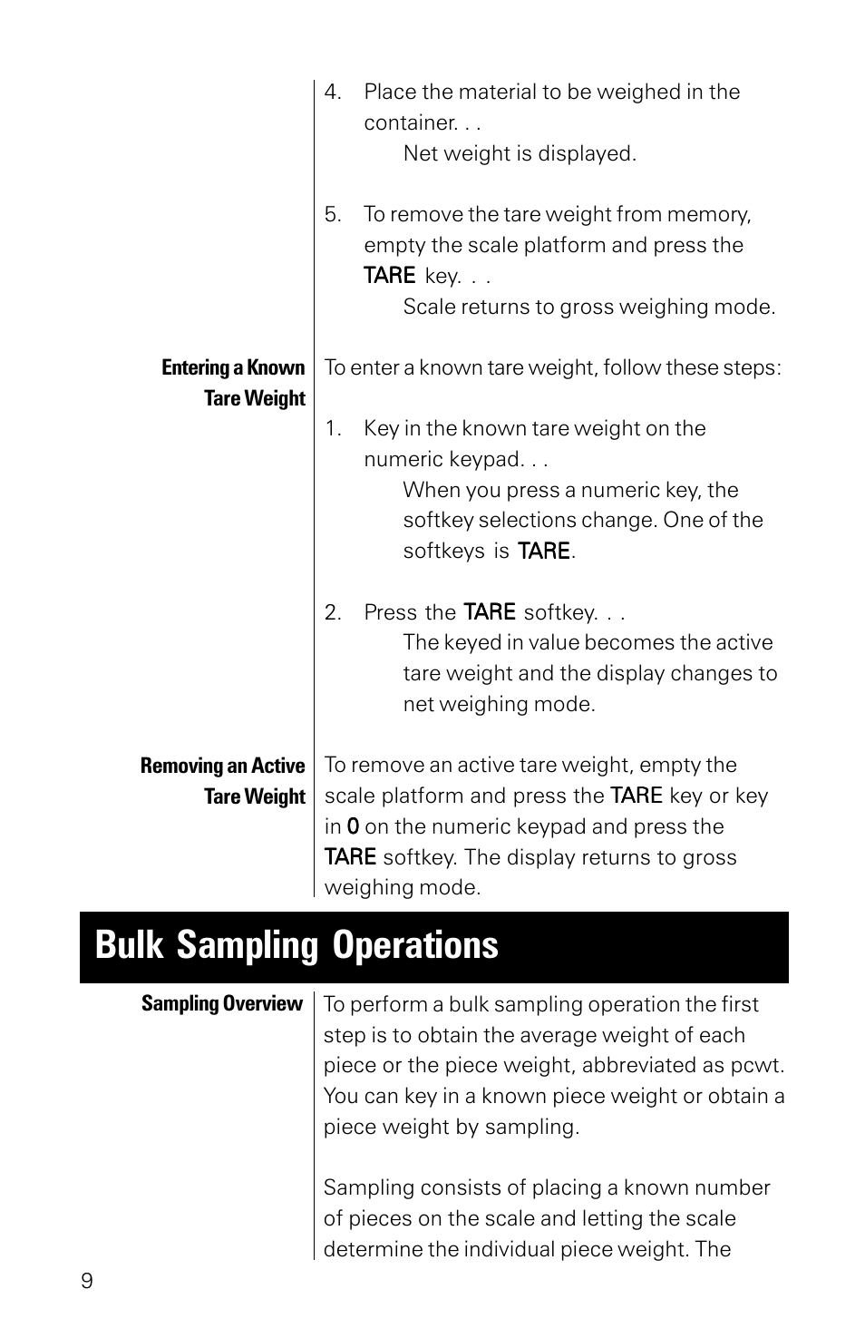 Bulk sampling operations | Salter Brecknell 7050 User Manual | Page 12 / 18