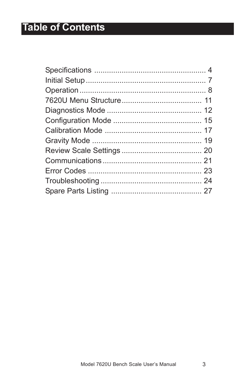 Salter Brecknell 7620U User Manual | Page 3 / 32