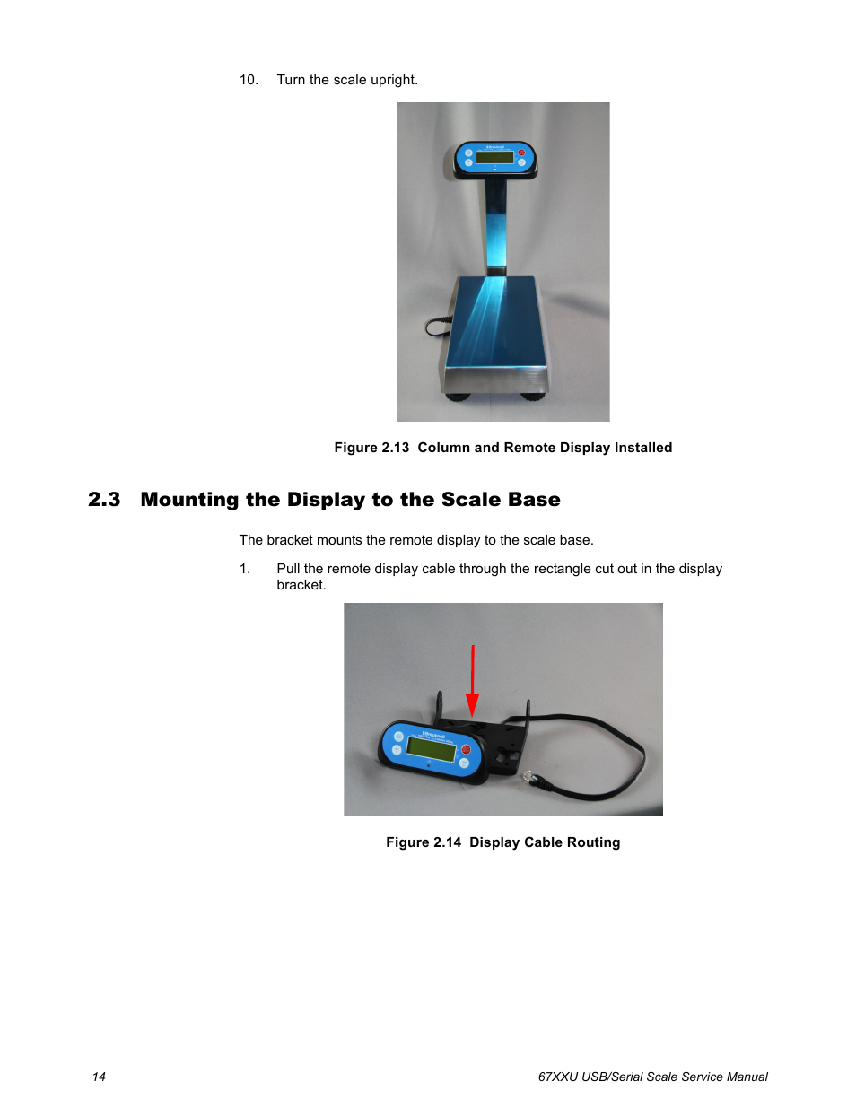 3 mounting the display to the scale base, Mounting the display to the scale base | Salter Brecknell 6700U Series (USB) User Manual | Page 14 / 85