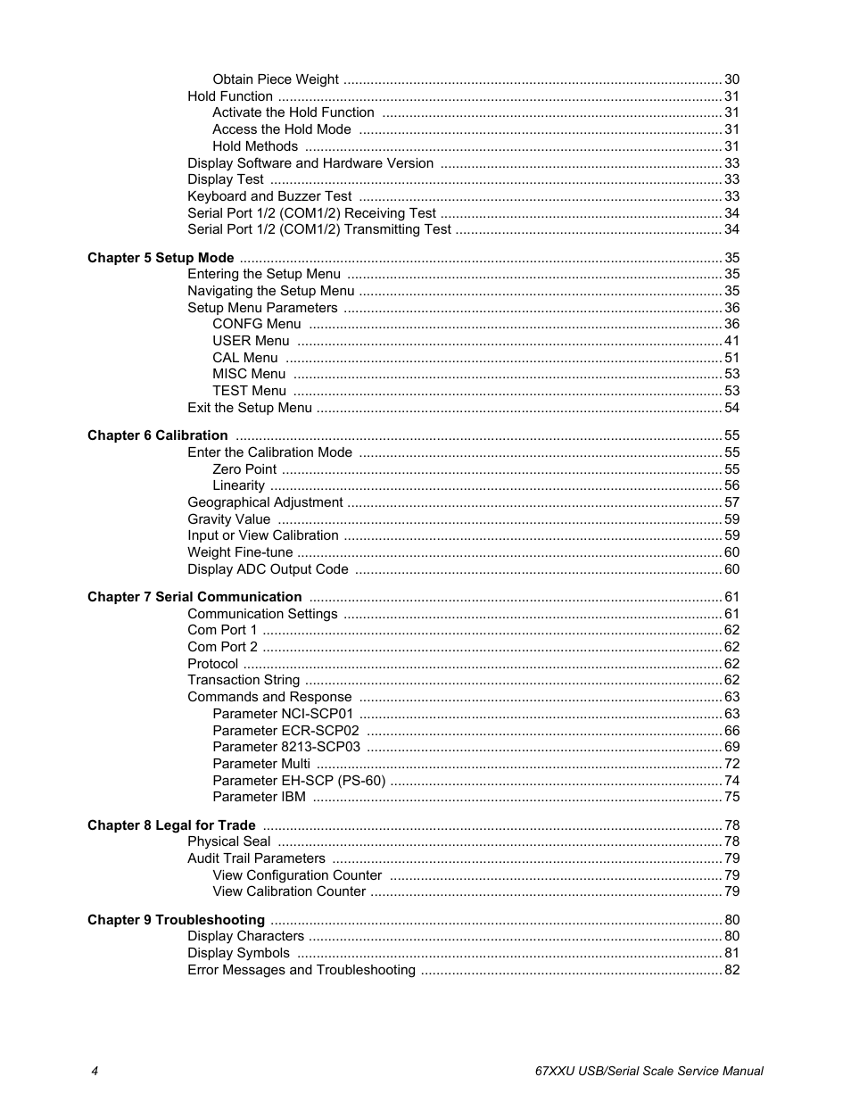 Salter Brecknell 6700U Series (USB) User Manual | Page 4 / 85
