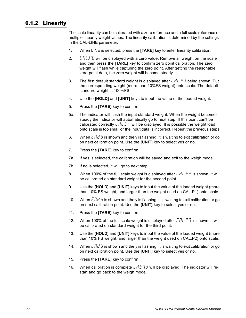 2 linearity, Linearity | Salter Brecknell 6700U Series (USB) User Manual | Page 56 / 85