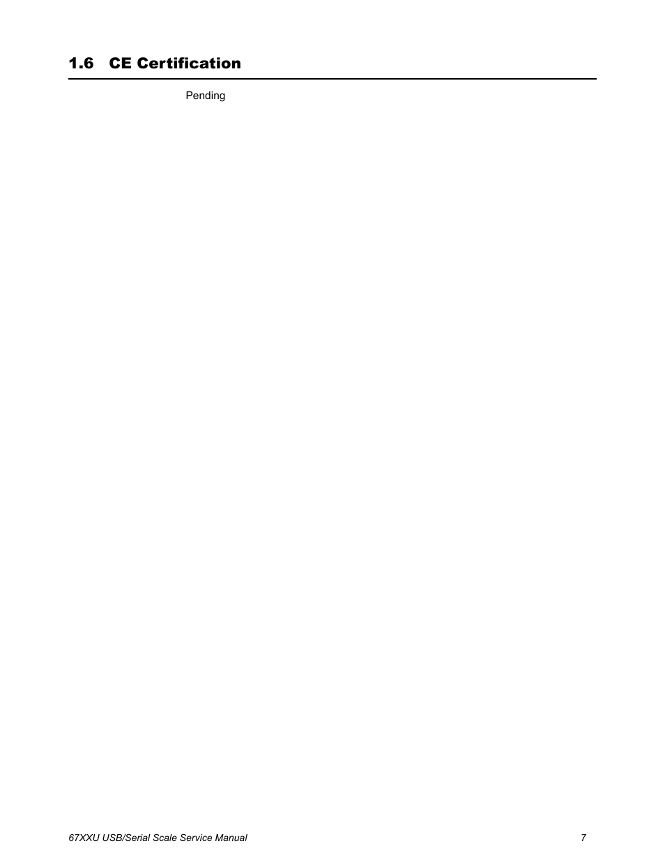 6 ce certification, Ce certification | Salter Brecknell 6700U Series (USB) User Manual | Page 7 / 85