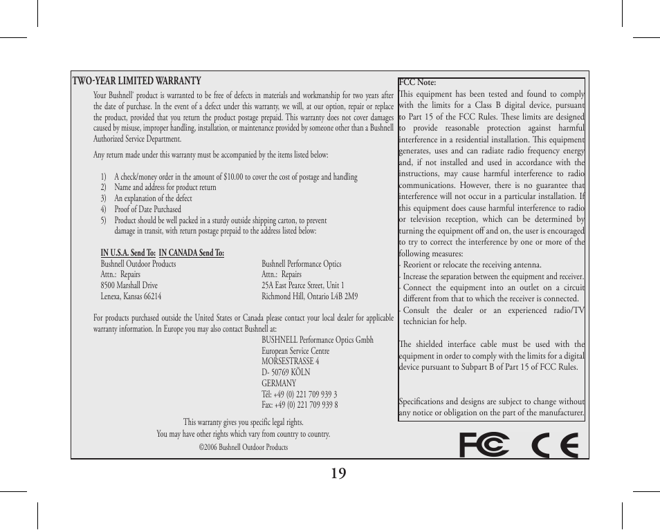 Bushnell 11-1027 User Manual | Page 19 / 102