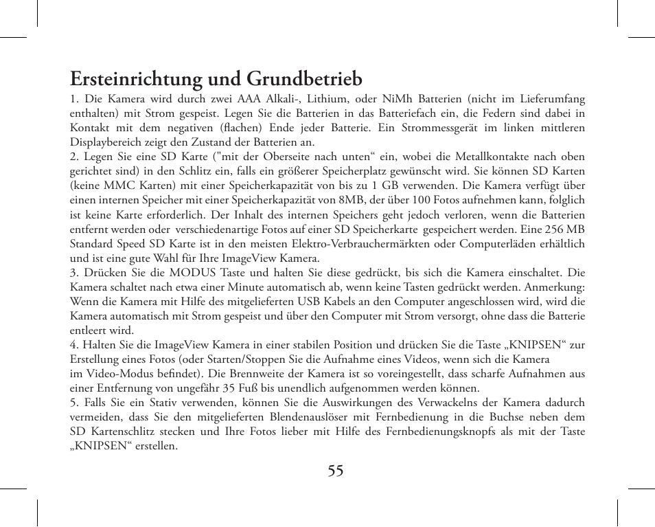 Ersteinrichtung und grundbetrieb | Bushnell 11-1027 User Manual | Page 55 / 102