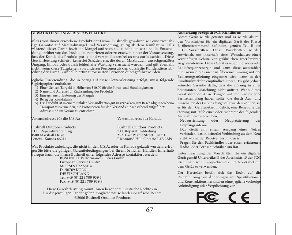 Bushnell 11-1027 User Manual | Page 67 / 102