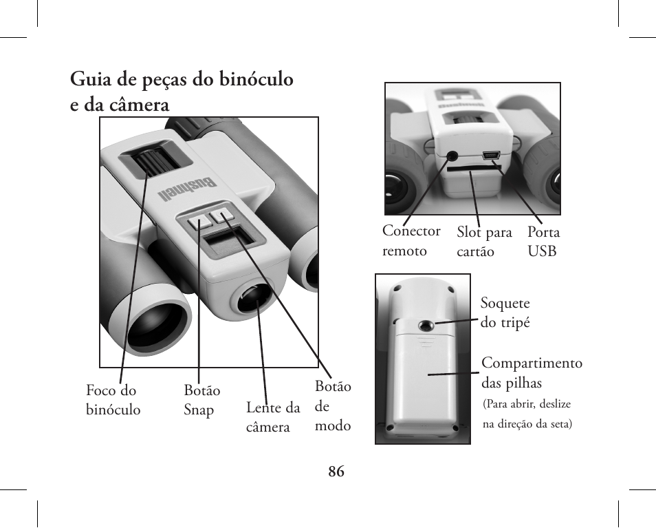 Guia de peças do binóculo e da câmera | Bushnell 11-1027 User Manual | Page 86 / 102