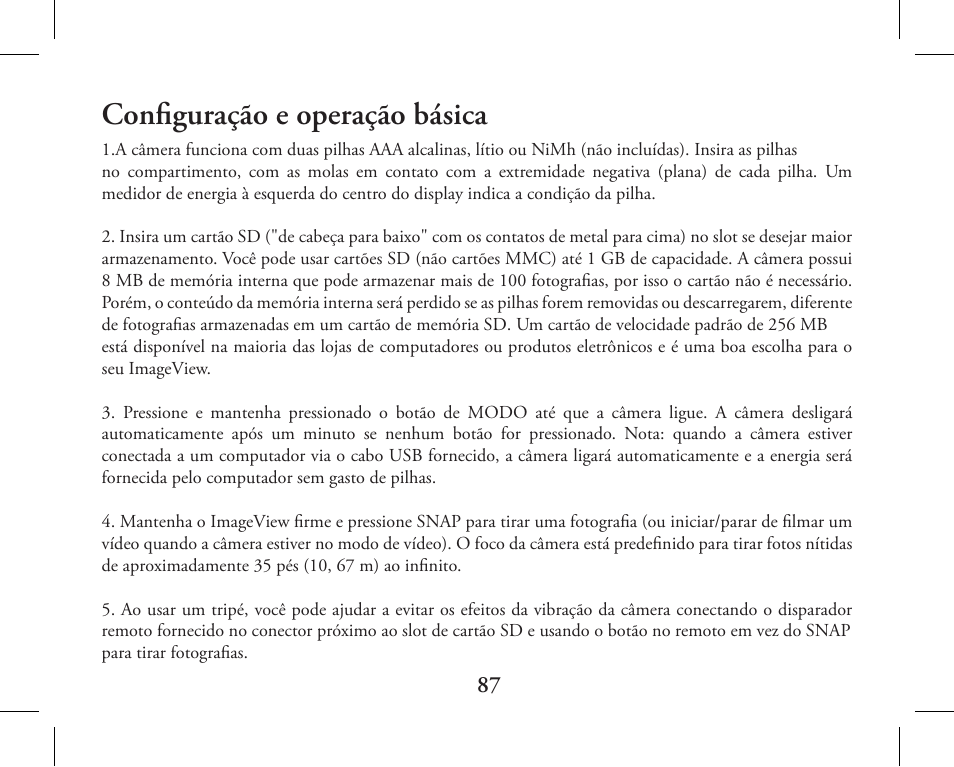 Configuração e operação básica | Bushnell 11-1027 User Manual | Page 87 / 102