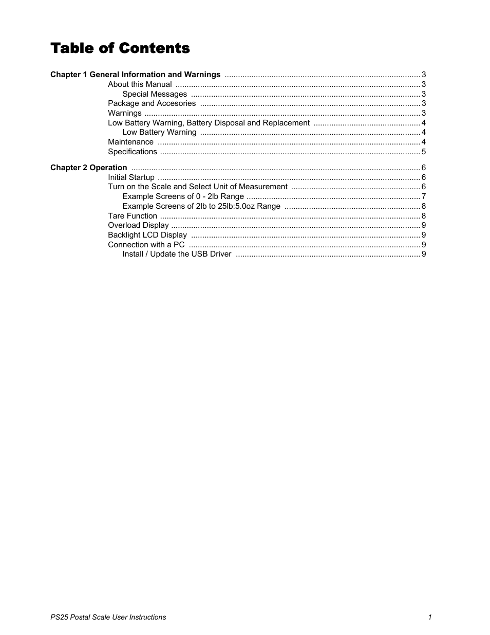 Salter Brecknell PS25 User Manual | Page 3 / 14