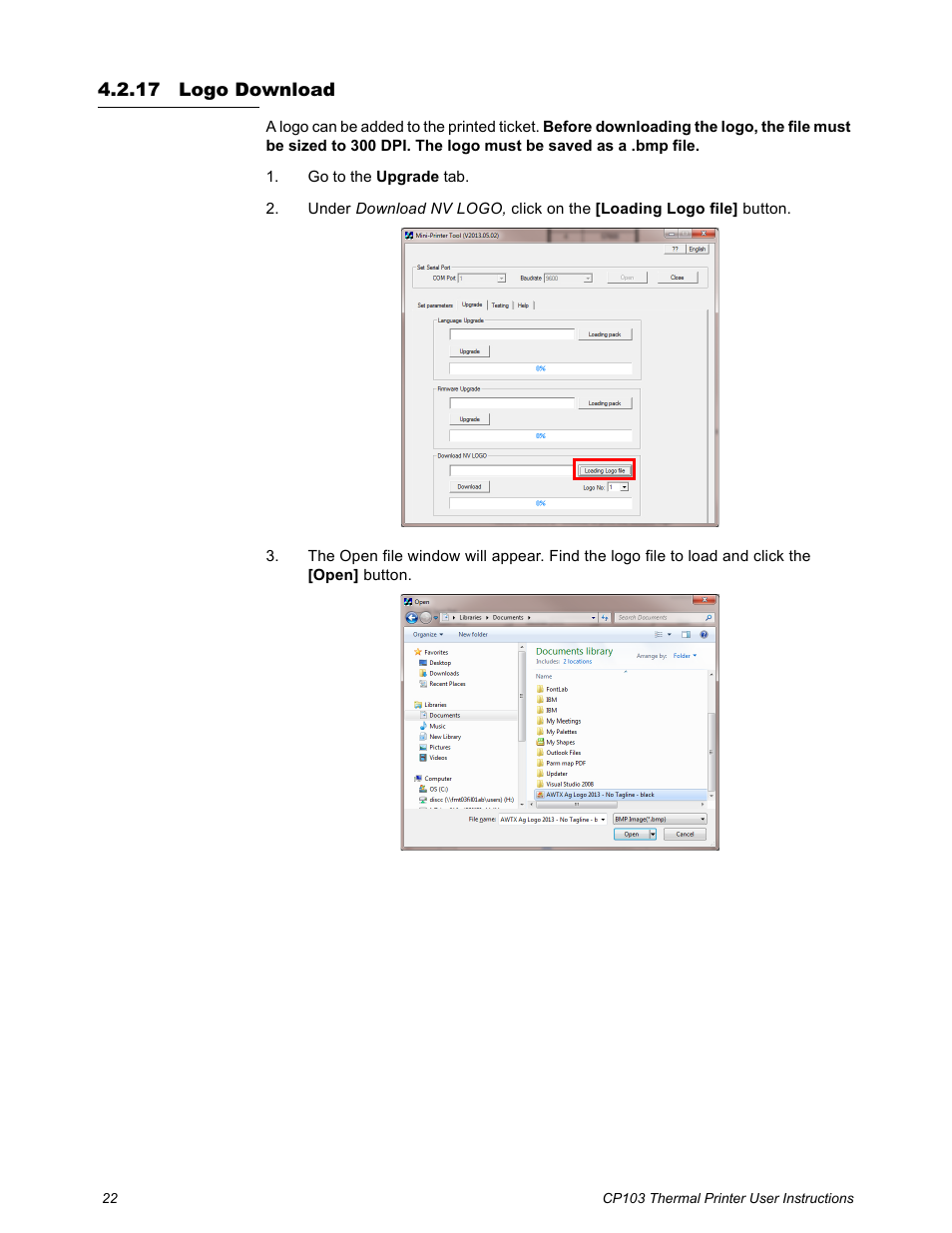 17 logo download, Logo download | Salter Brecknell CP103 User Manual | Page 24 / 27