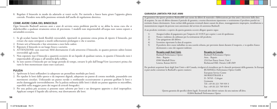 Bushnell 11-0718 User Manual | Page 36 / 43