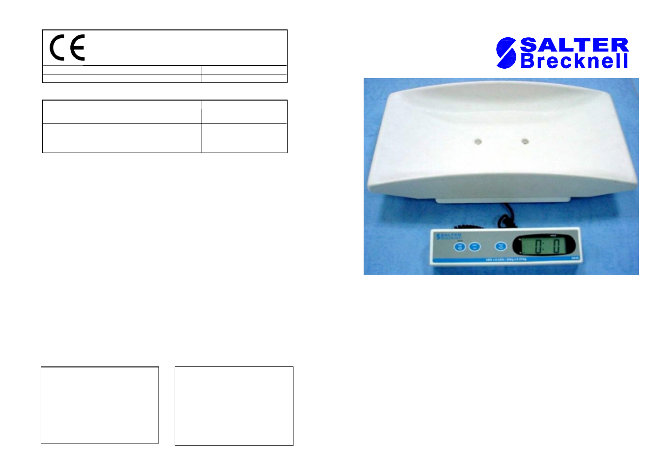 Salter Brecknell MS20 (Rev A) User Manual | 2 pages