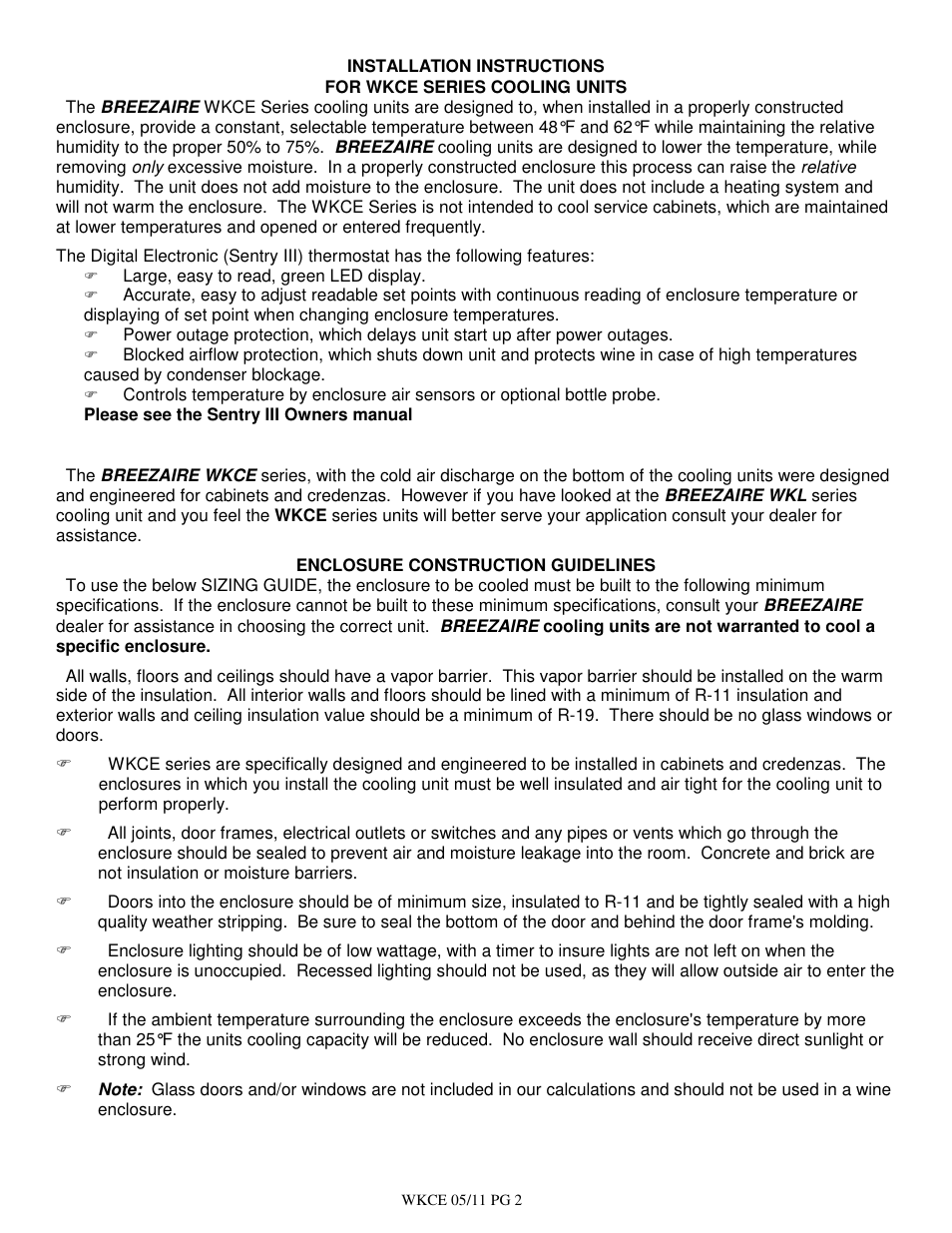 BREEZAIRE WKCE1060 User Manual | Page 2 / 5