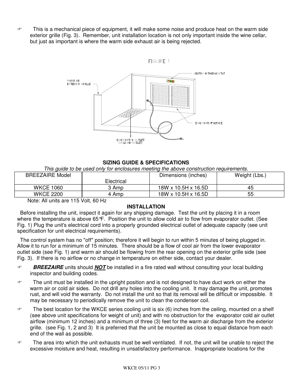 BREEZAIRE WKCE1060 User Manual | Page 3 / 5