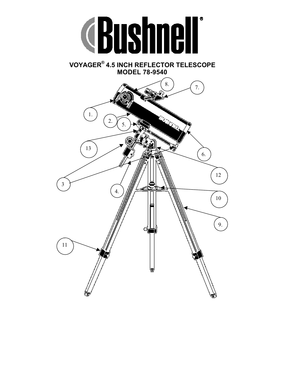 Bushnell VOYAGER 78-9540 User Manual | 7 pages