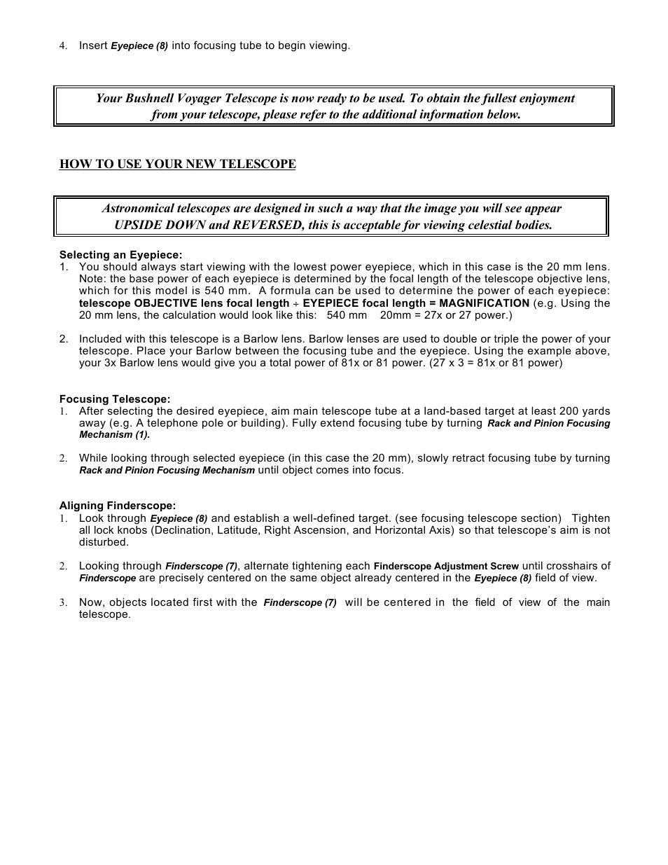 Bushnell VOYAGER 78-9540 User Manual | Page 3 / 7