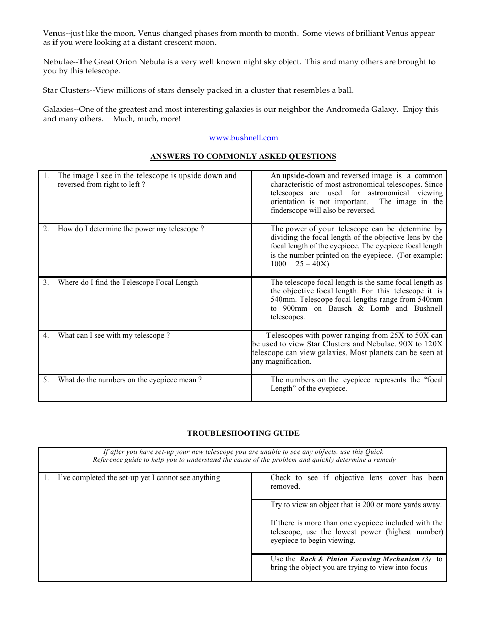 Bushnell VOYAGER 78-9540 User Manual | Page 6 / 7