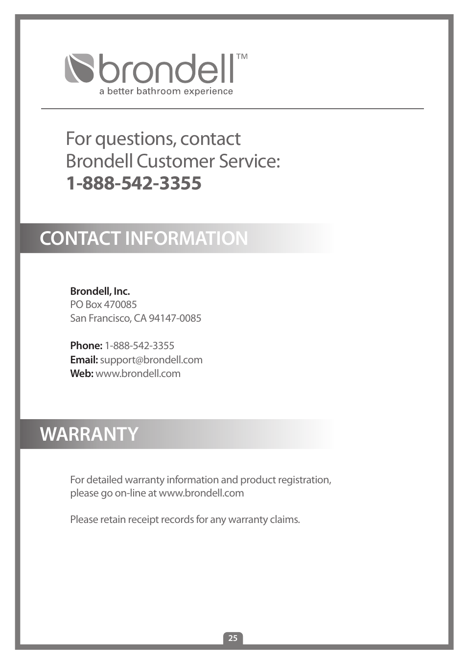 Brondell Swash 300 User Manual | Page 27 / 80