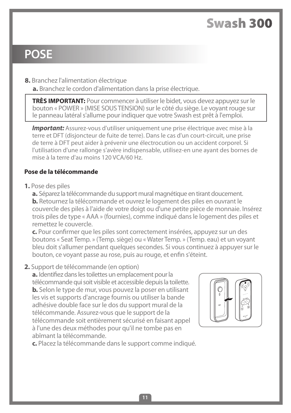 Pose | Brondell Swash 300 User Manual | Page 39 / 80