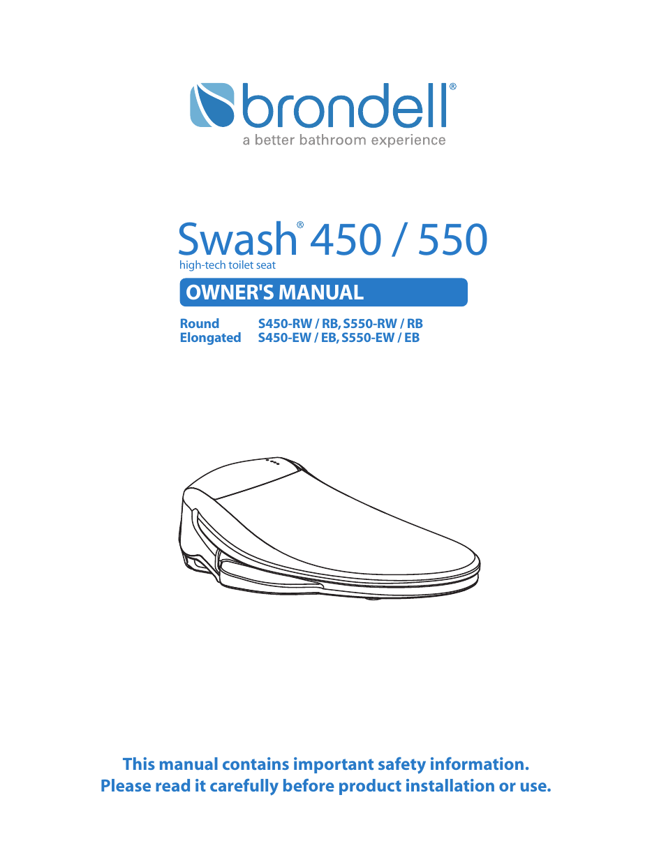Brondell Swash 550 User Manual | 8 pages