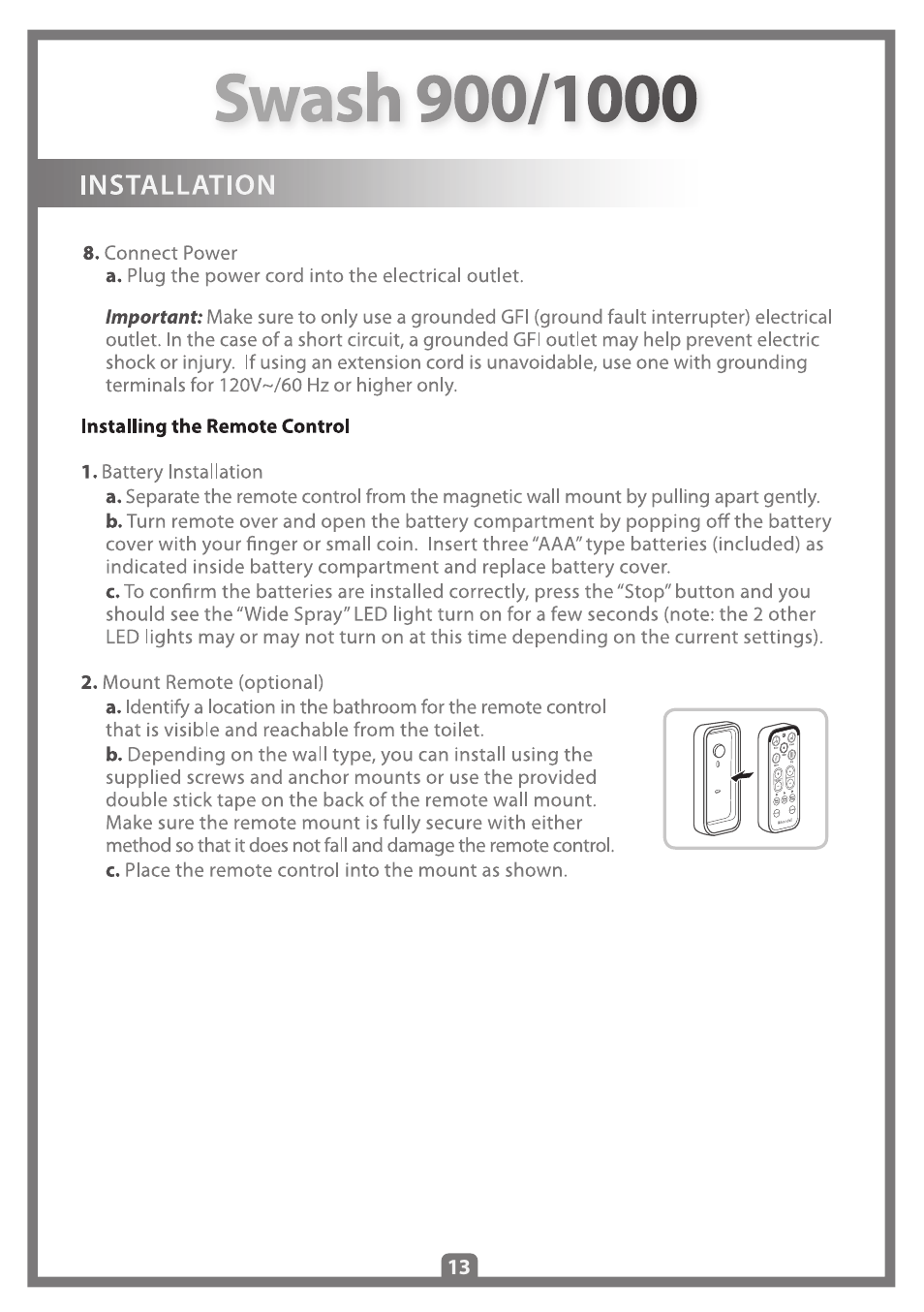 Brondell Swash 1000 User Manual | Page 15 / 32