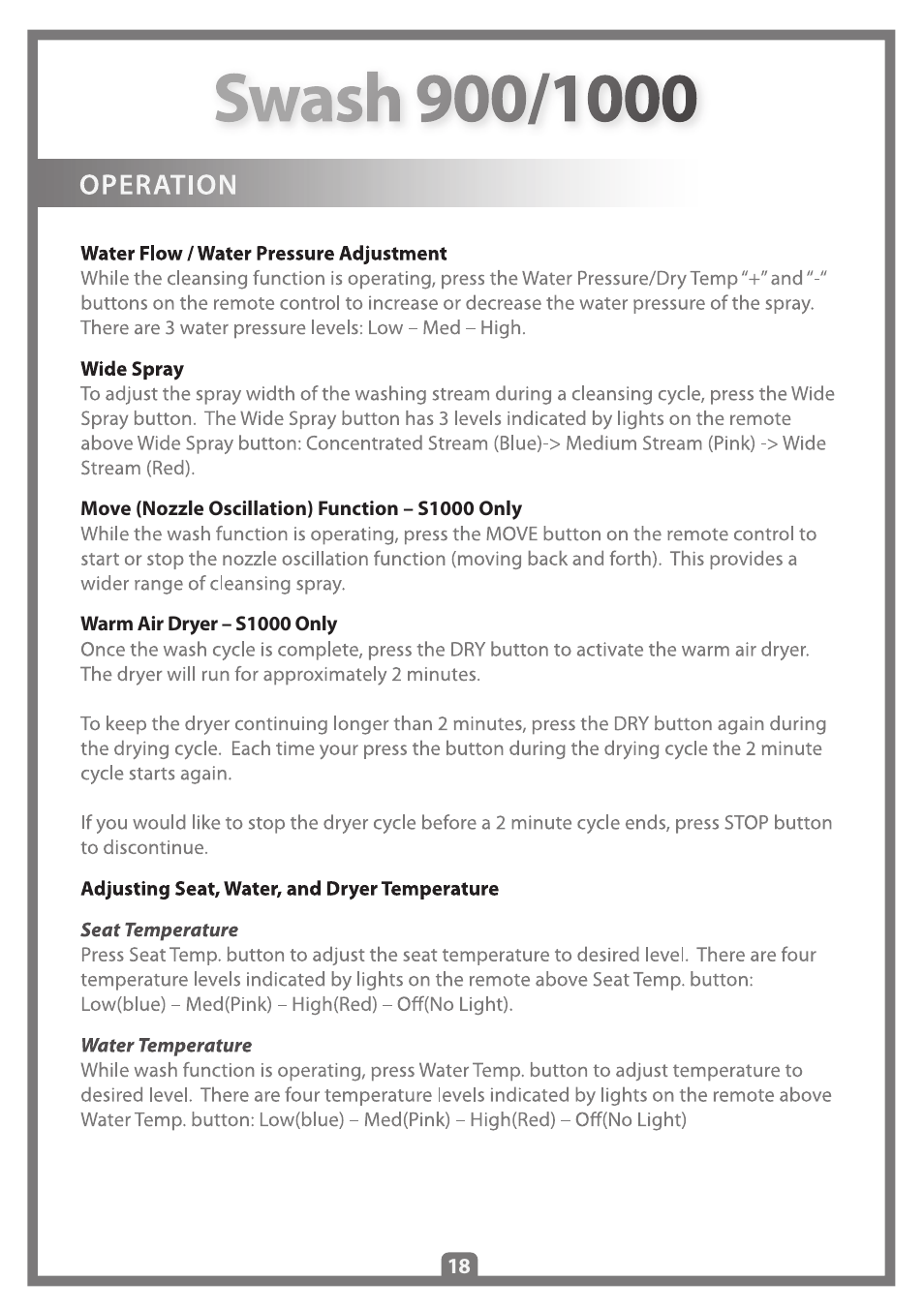 Brondell Swash 1000 User Manual | Page 20 / 32