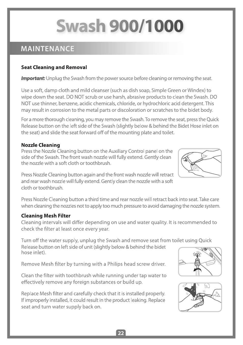Brondell Swash 1000 User Manual | Page 24 / 32