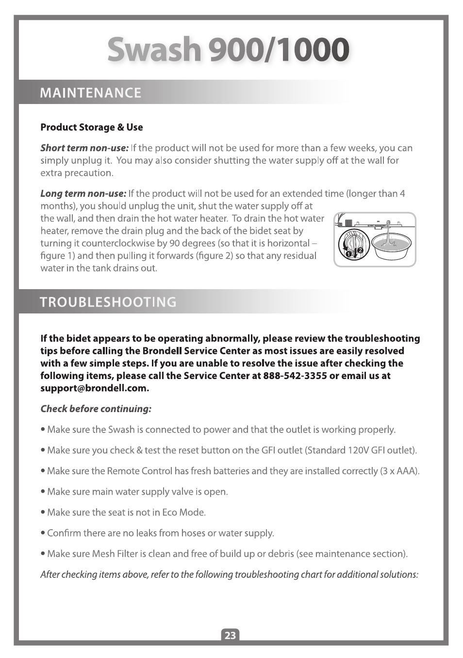 Brondell Swash 1000 User Manual | Page 25 / 32