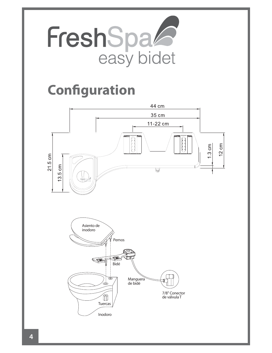 Configuration | Brondell FreshSpa Easy Bidet User Manual | Page 20 / 44