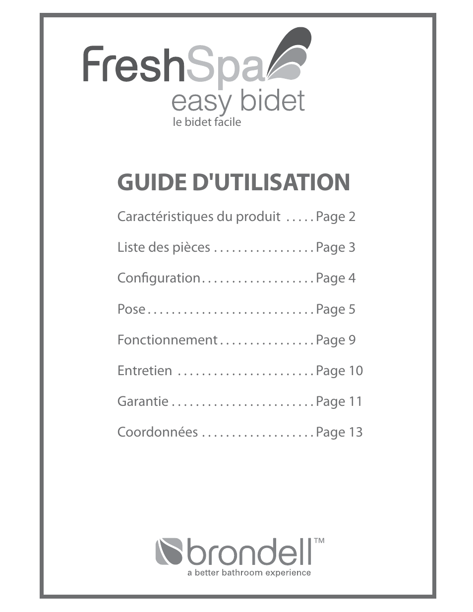 Guide d'utilisation | Brondell FreshSpa Easy Bidet User Manual | Page 31 / 44