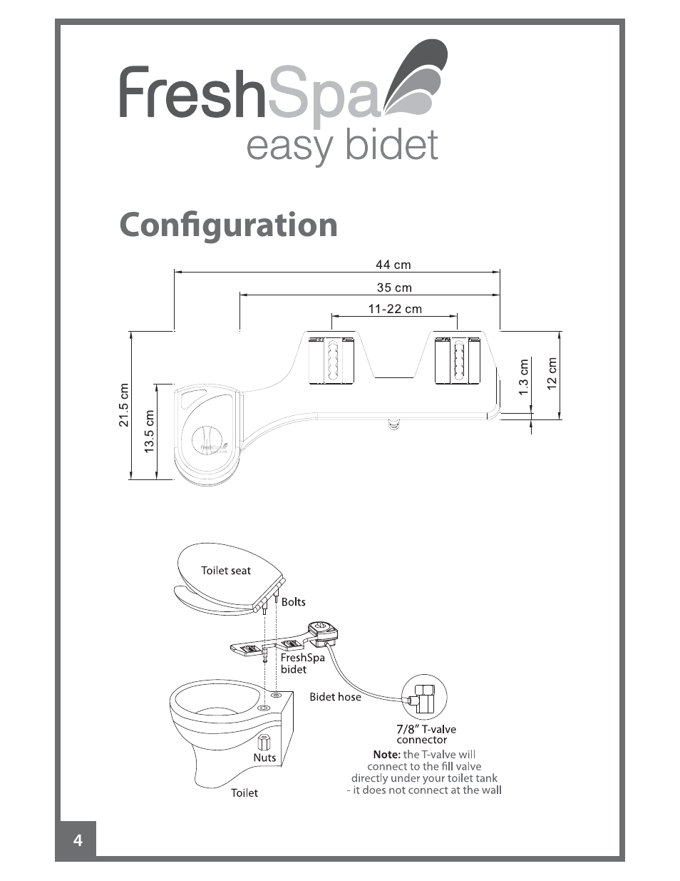 Configuration | Brondell FreshSpa Easy Bidet User Manual | Page 6 / 44