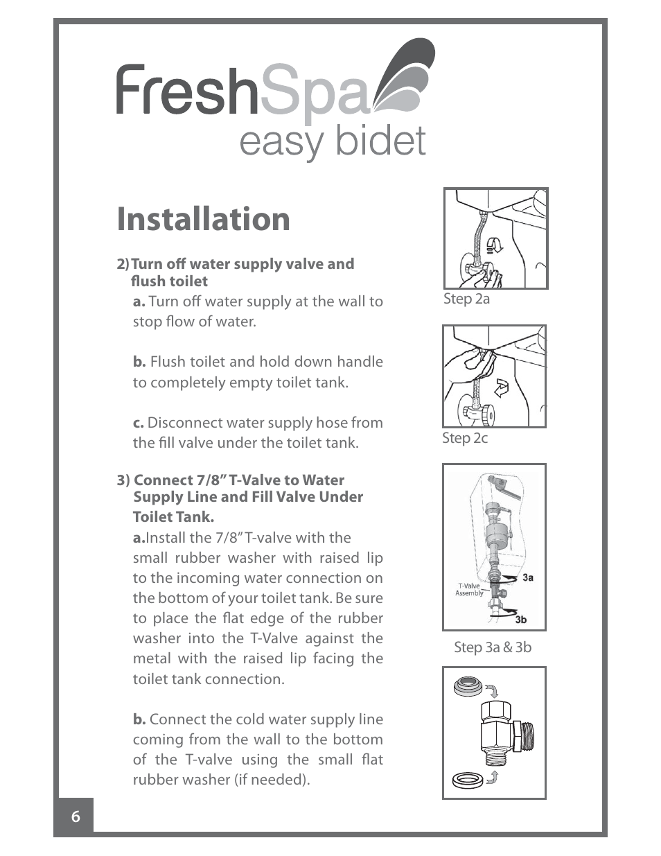 Installation | Brondell FreshSpa Easy Bidet User Manual | Page 8 / 44