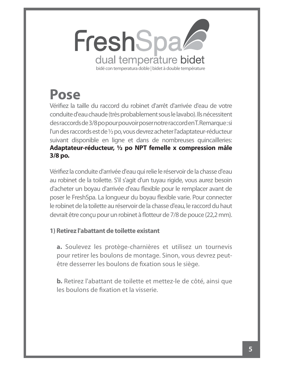 Pose | Brondell FreshSpa Dual Temperature Bidet User Manual | Page 39 / 52
