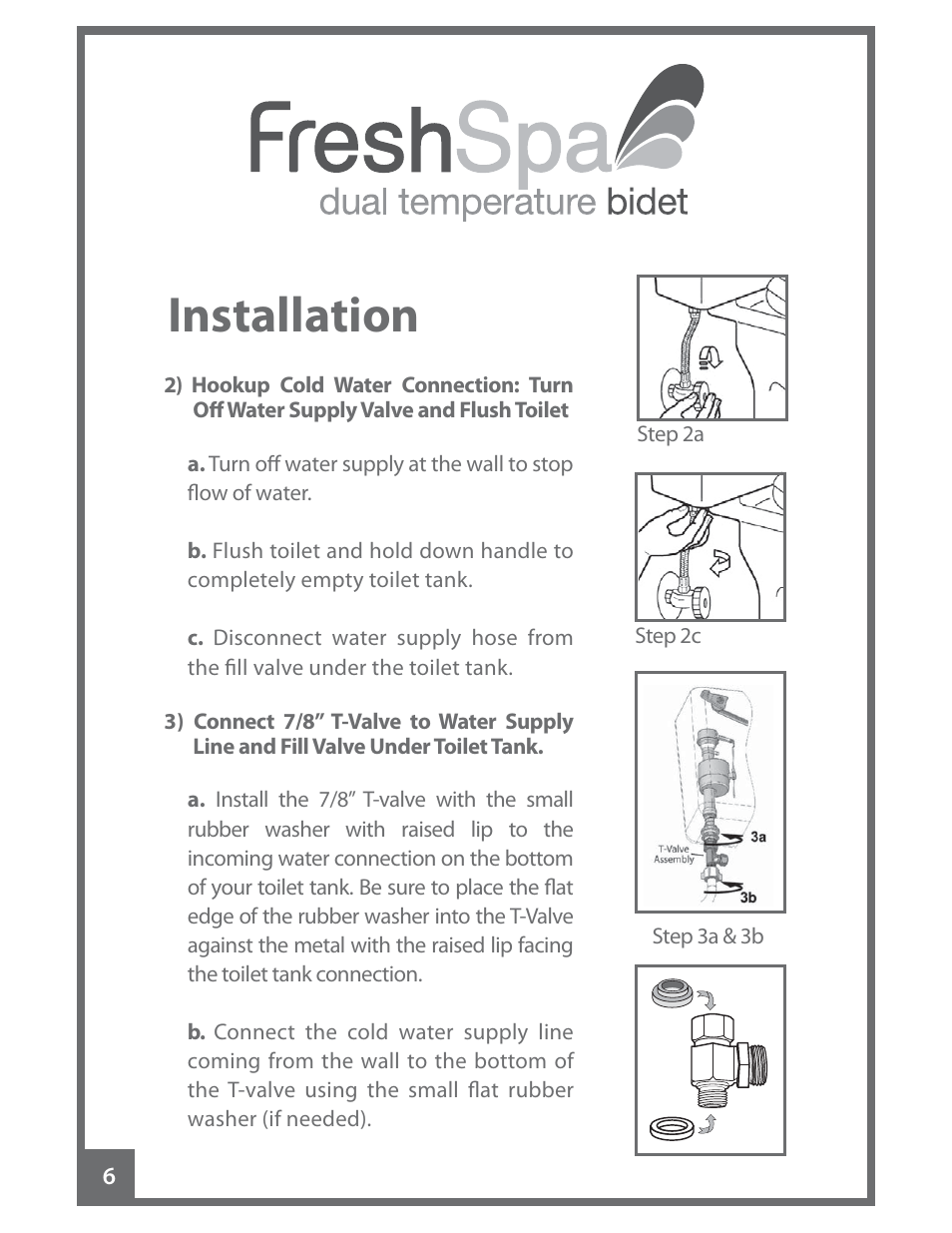 Installation | Brondell FreshSpa Dual Temperature Bidet User Manual | Page 8 / 52