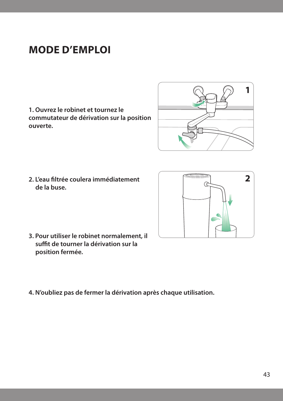 Mode d’emploi | Brondell H2O+ Pearl H620 Water Filtration System User Manual | Page 45 / 56
