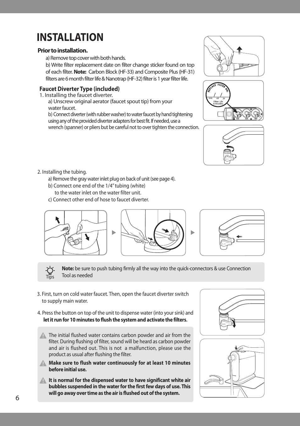 Installation | Brondell H2O+ Cypress H630 Water Filtration System User Manual | Page 8 / 60