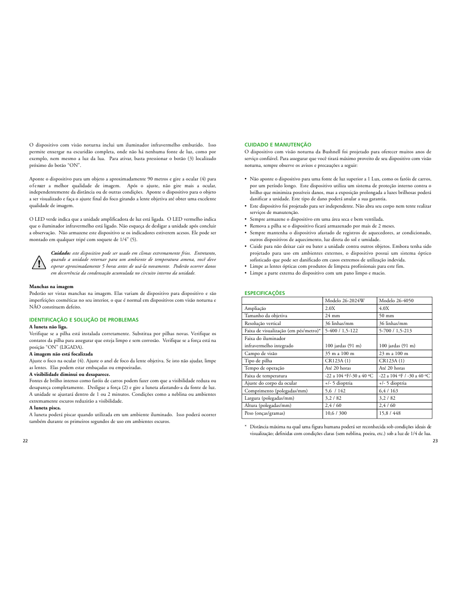 Bushnell PROWLER 26-2024W User Manual | Page 13 / 15