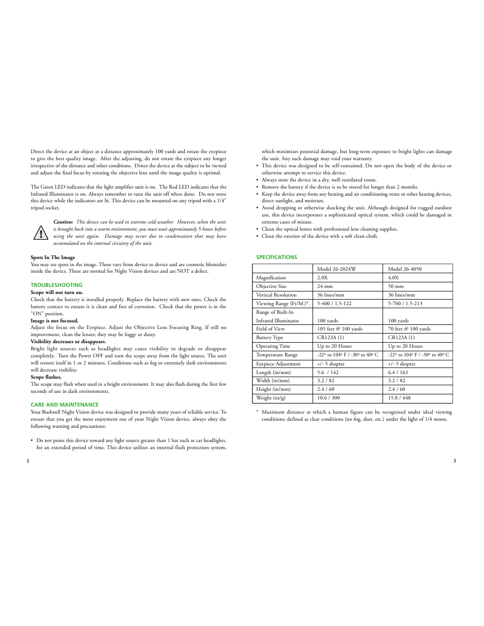 Bushnell PROWLER 26-2024W User Manual | Page 3 / 15