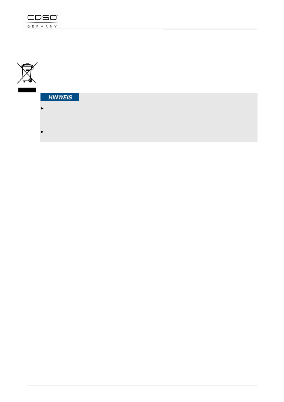 8 entsorgung des altgerätes, 9 garantie | CASO Germany PRO 3500 (2365) User Manual | Page 29 / 127