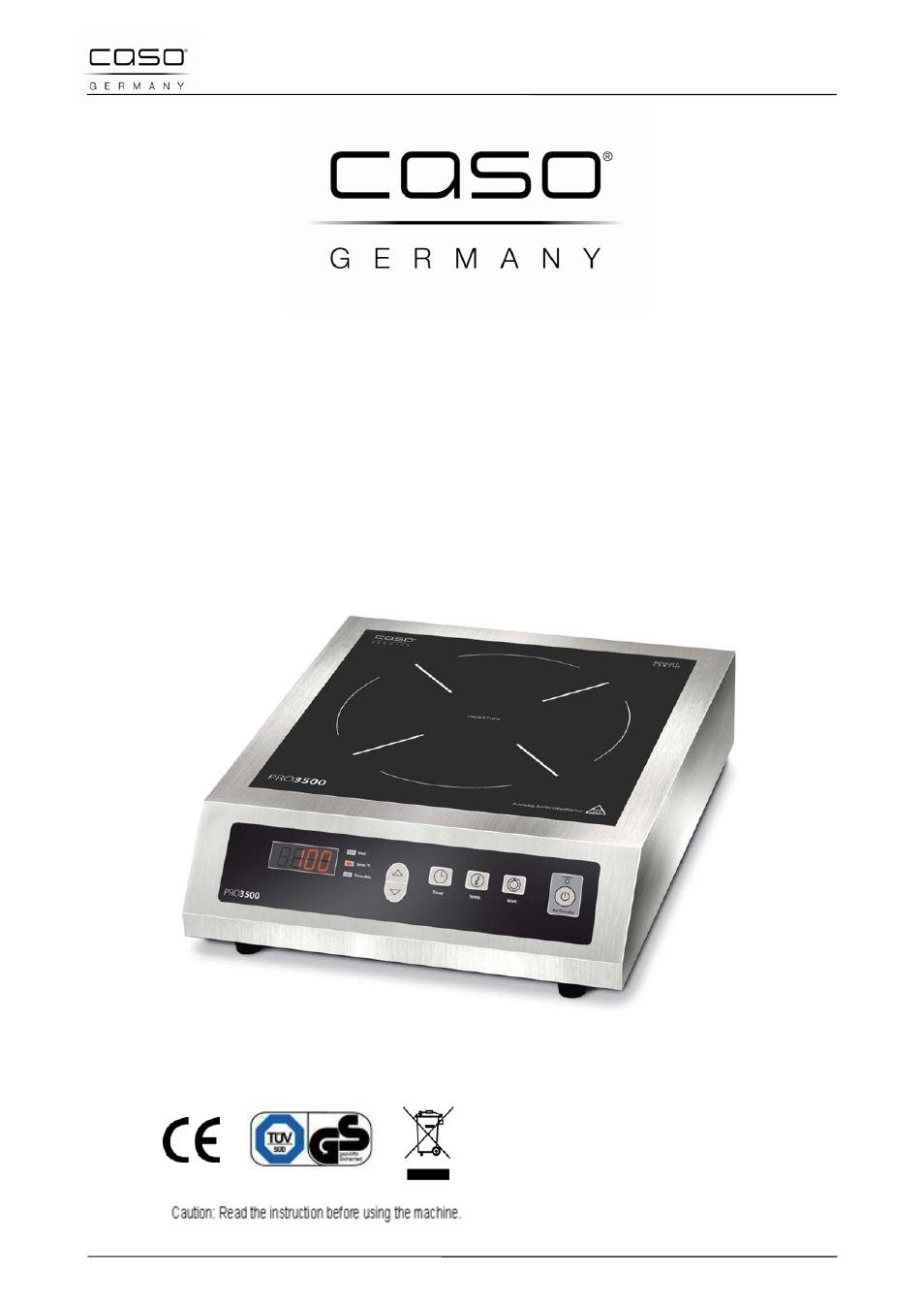 Original operating manual | CASO Germany PRO 3500 (2365) User Manual | Page 31 / 127