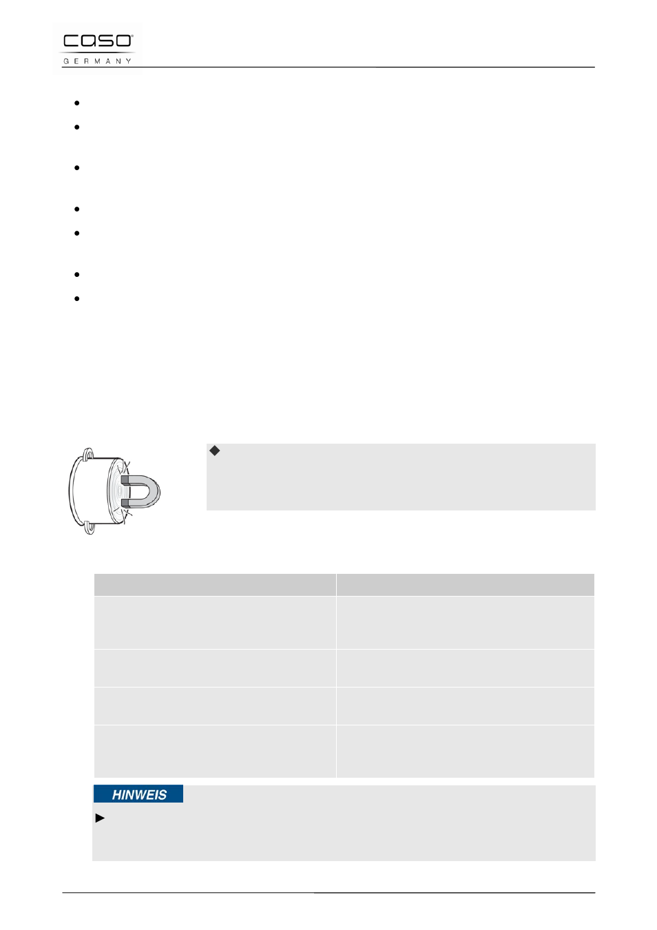 Remarque | CASO Germany PRO 3500 (2365) User Manual | Page 62 / 127