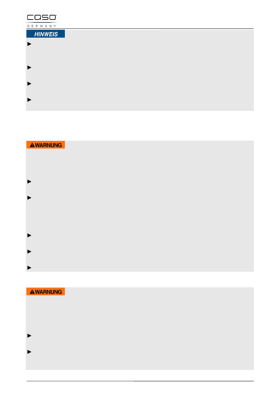 3 gefahrenquellen, 1 gefahr durch elektromagnetisches feld, 2 verbrennungsgefahr | CASO Germany Chef 2000 (2095) User Manual | Page 15 / 113