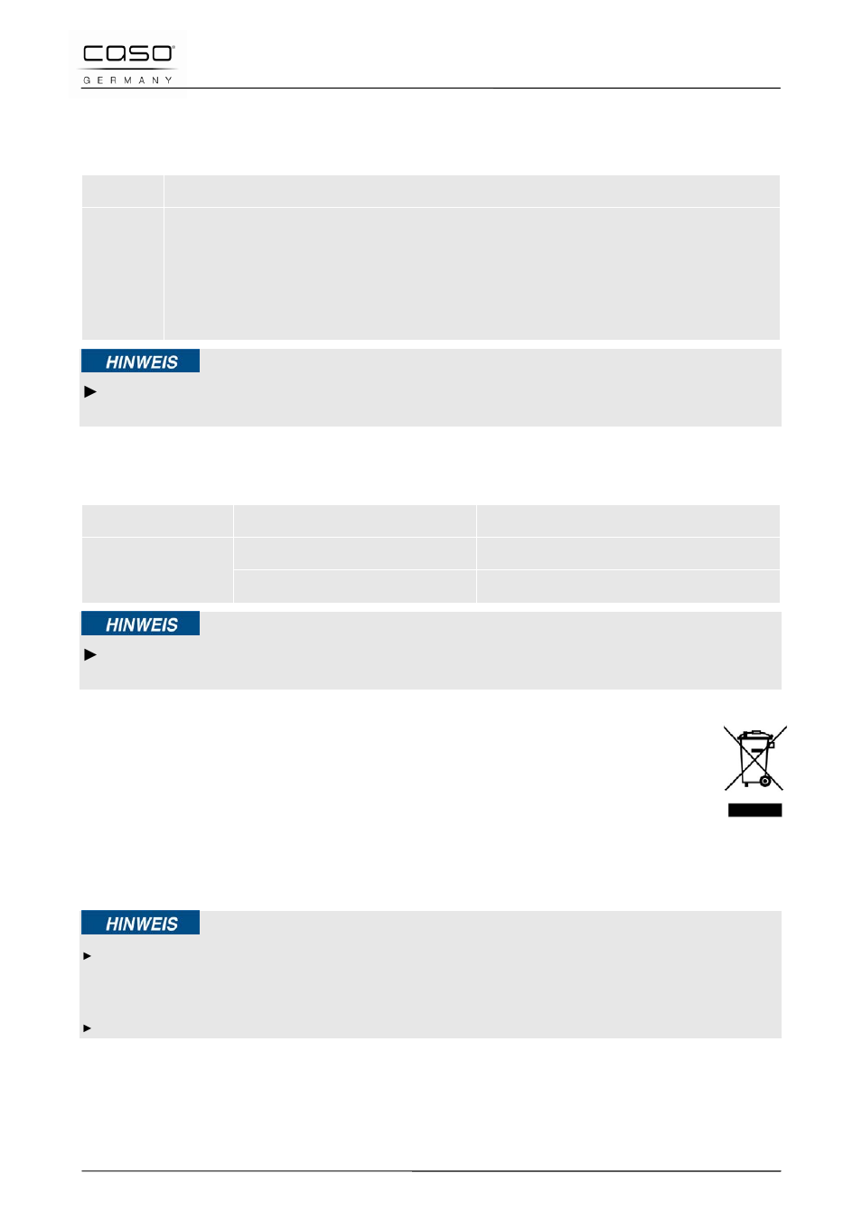 2 fault indications, 3 causes and rectification of faults, 4 disposal of the old device | CASO Germany Chef 2000 (2095) User Manual | Page 44 / 113