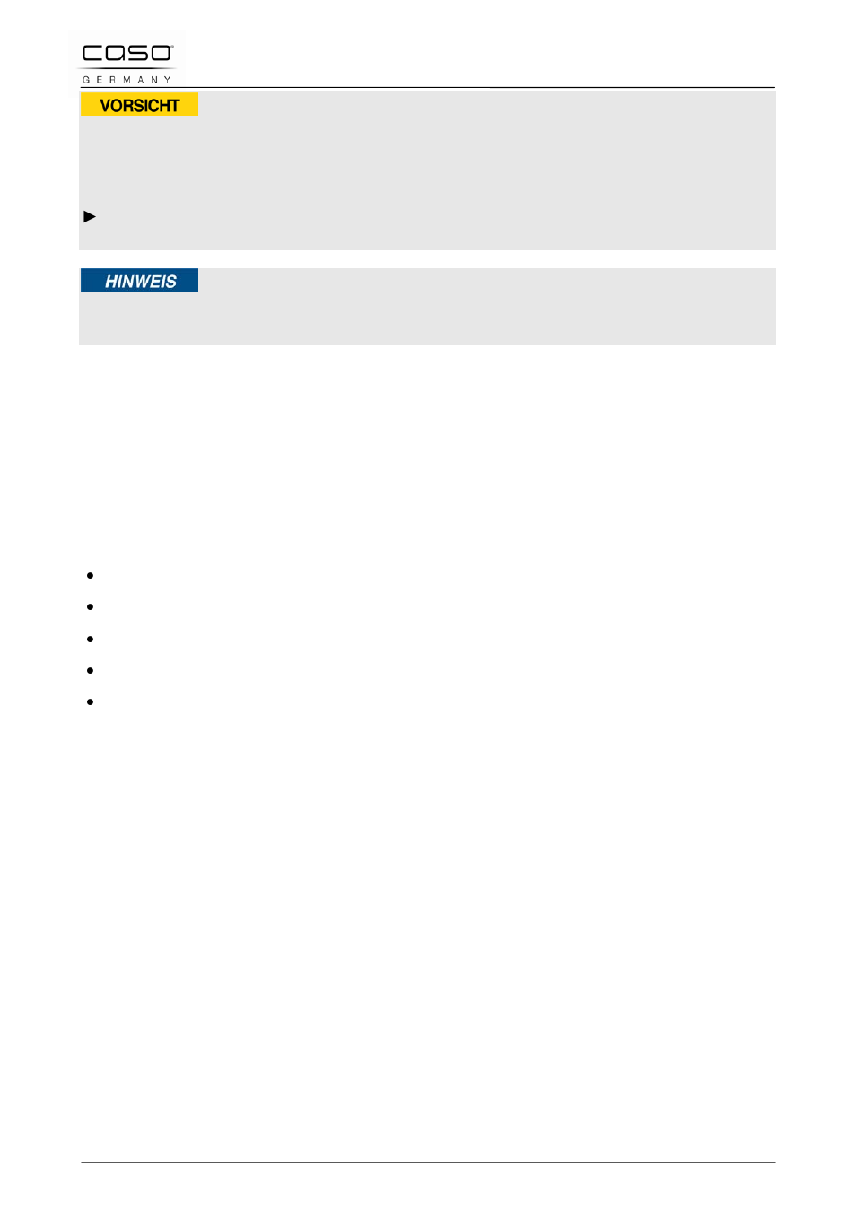 4 limite de responsabilités, 5 protection intellectuelle, Prudence | CASO Germany Chef 2000 (2095) User Manual | Page 48 / 113