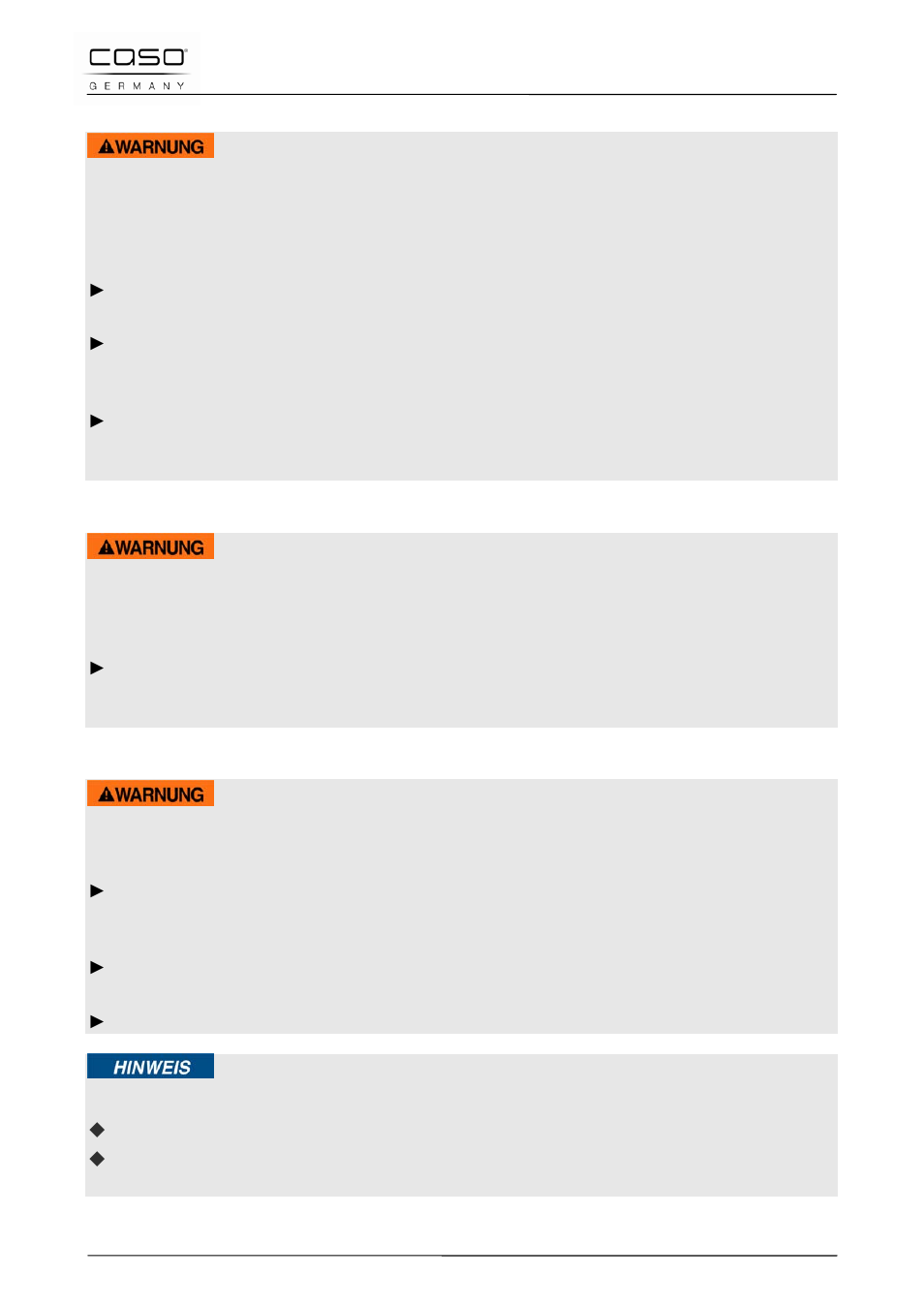 2 danger de brûlure, 3 risque d'explosion, 4 danger d'incendie | Attention | CASO Germany Chef 2000 (2095) User Manual | Page 51 / 113