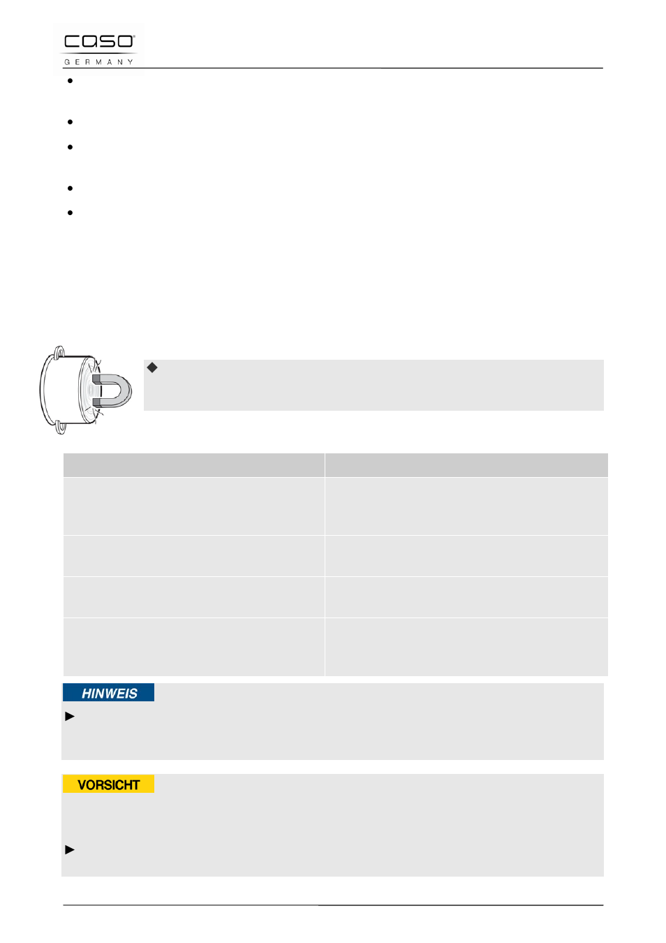 Attention | CASO Germany Chef 2000 (2095) User Manual | Page 57 / 113