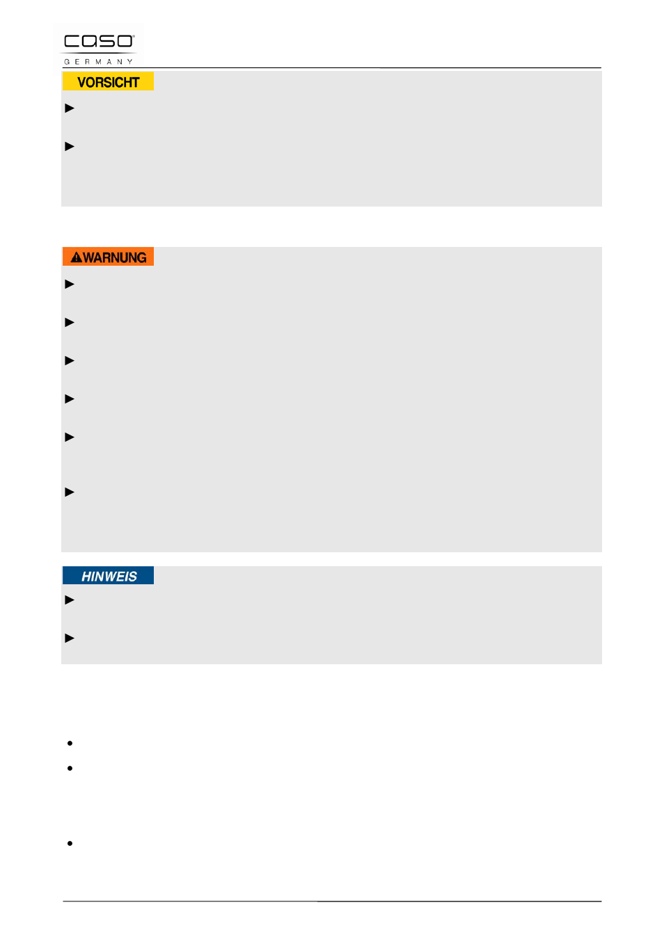 3 affichages de sécurité, 4 fonctionnement de l'appareil, 1 mettre en marche | Attention | CASO Germany Chef 2000 (2095) User Manual | Page 58 / 113
