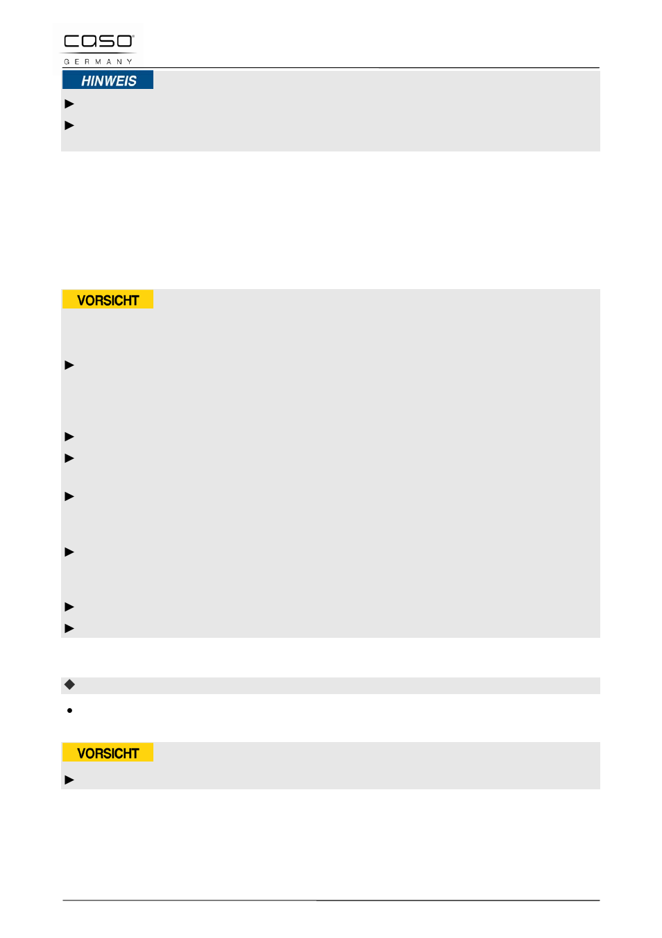 22 nettoyage et entretien, 1 consignes de sécurité, 2 nettoyage | 23 réparation des pannes, Prudence | CASO Germany Chef 2000 (2095) User Manual | Page 60 / 113