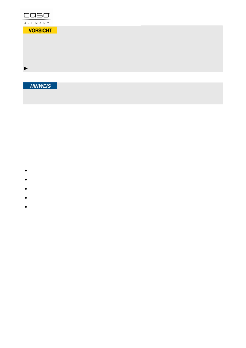 4 limitazione della responsabilità, 5 tutela dei diritti d’autore, Attenzione | CASO Germany Chef 2000 (2095) User Manual | Page 65 / 113