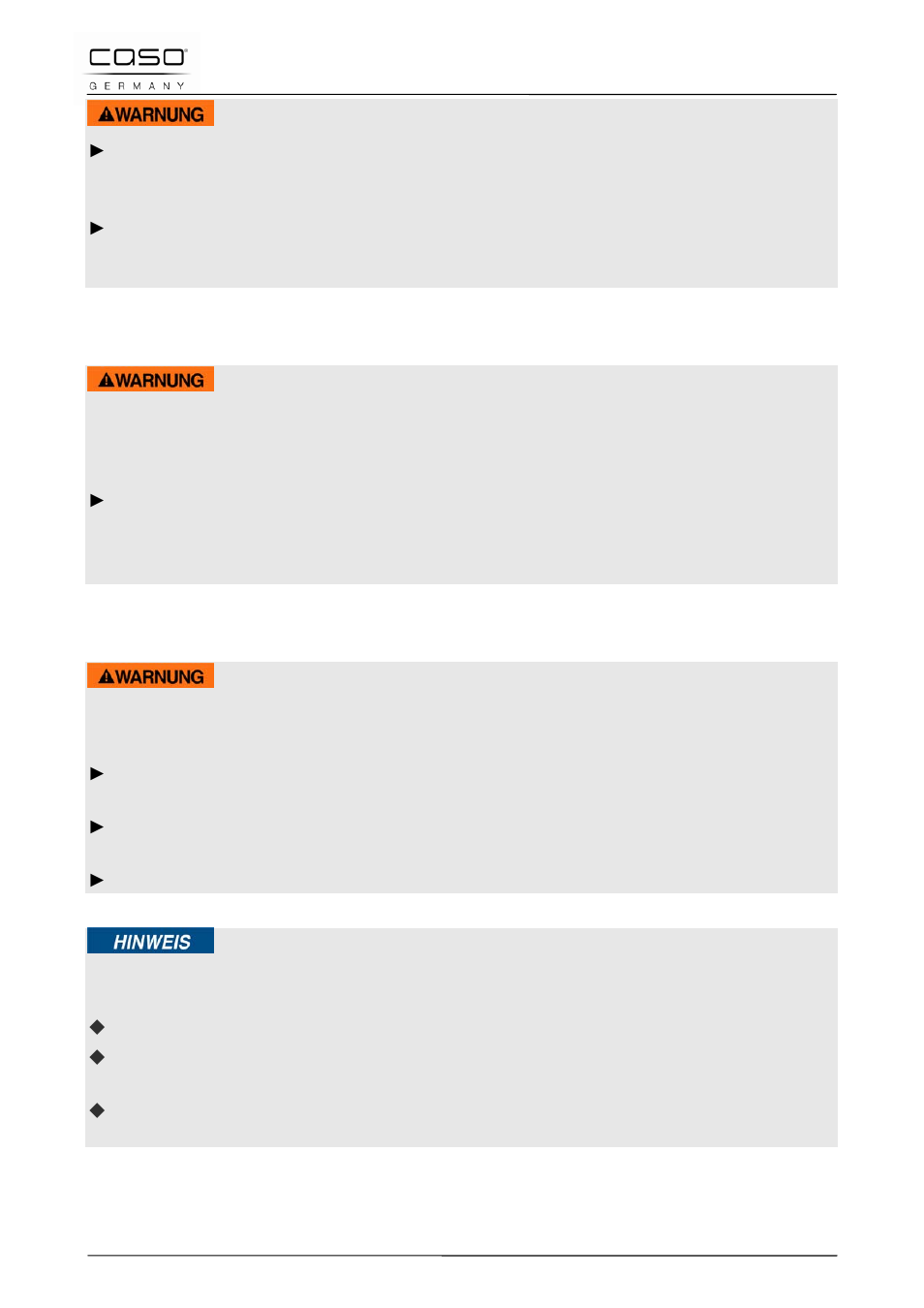 3 pericolo d'esplosione, 4 pericolo d'incendio, Avviso | CASO Germany Chef 2000 (2095) User Manual | Page 68 / 113